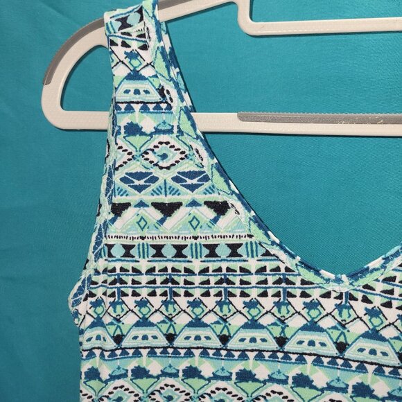 Title Nine XS Aztec Print Sleeveless Dress 85% Polyester 11% Tencel 4% Spandex - Picture 4 of 11
